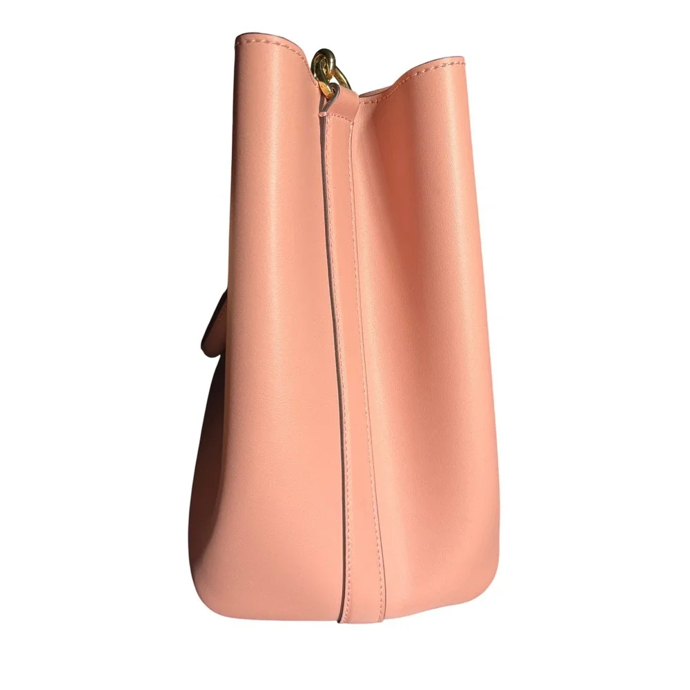 LRL RALPH LAUREN Large Leather Marcy Satchel Tote Bag SPRING ROSE PINK Near Mint